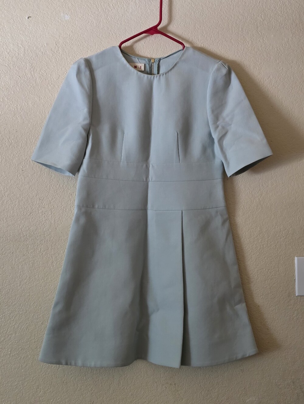 MARNI Light Blue Short Sleeve A-Line Dress